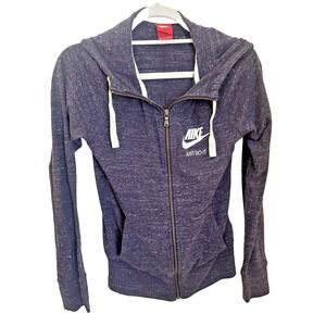 NIKE 726057 Women's X-Small HEATHERED Purple Full Zip Hoodie Gym Issue Jacket
